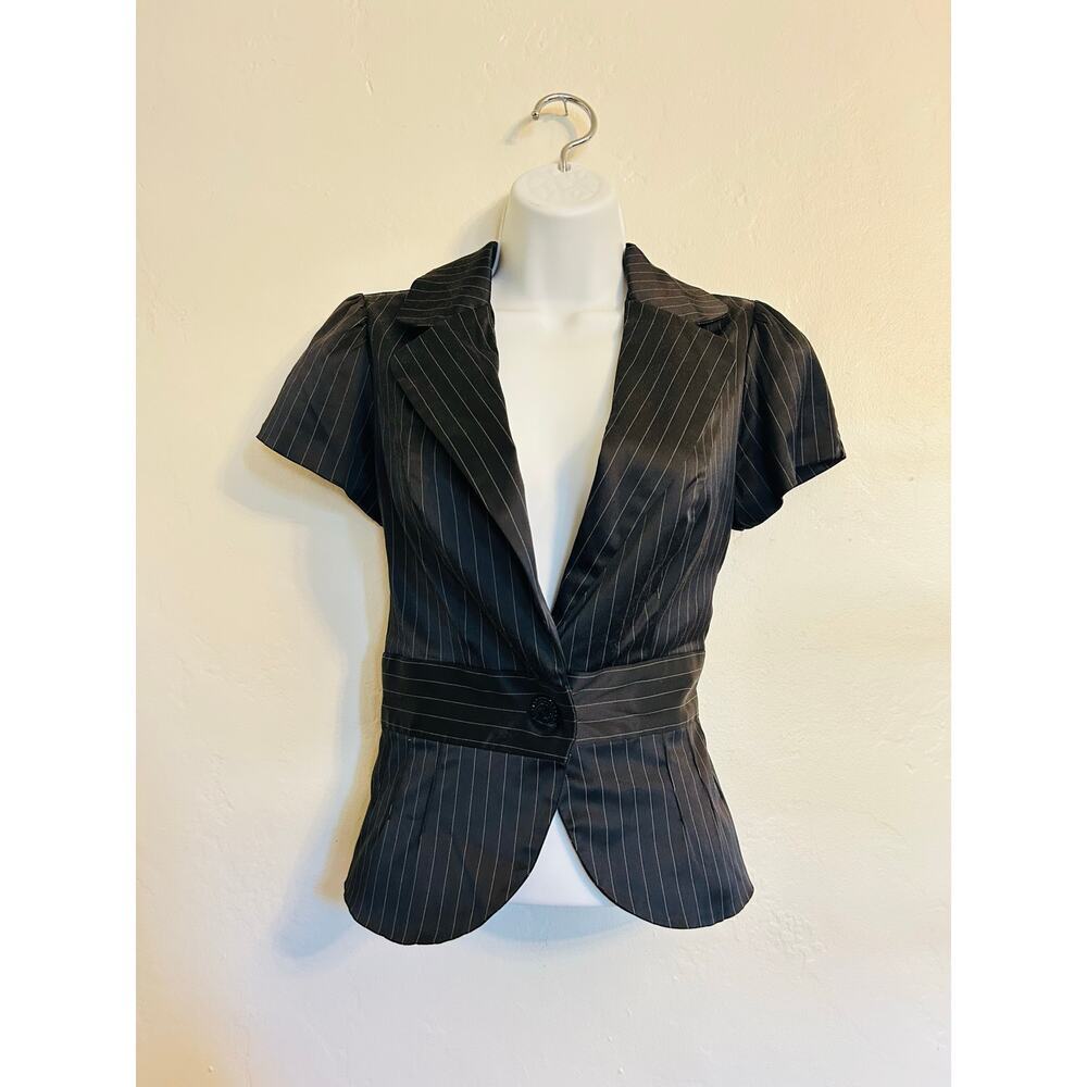 Stoosh Black Pinstripe Top